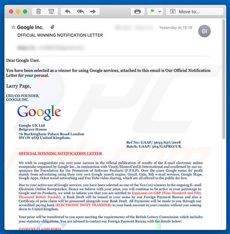 gmail lottery|winner email.